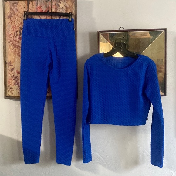 BORN PRIMITIVE WORKOUT SET HIGH WAIST LEGGING CROP TOP BODYCON WORKOUT SET L - Picture 2 of 16